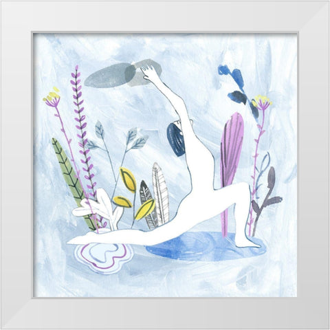 Meditation Garden Yoga II White Modern Wood Framed Art Print by Wang, Melissa