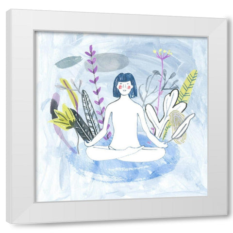Meditation Garden Yoga III White Modern Wood Framed Art Print by Wang, Melissa