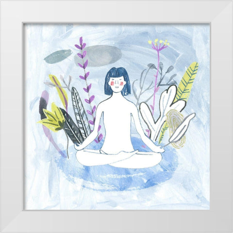 Meditation Garden Yoga III White Modern Wood Framed Art Print by Wang, Melissa