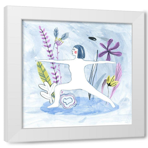 Meditation Garden Yoga IV White Modern Wood Framed Art Print by Wang, Melissa