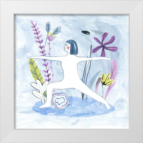 Meditation Garden Yoga IV White Modern Wood Framed Art Print by Wang, Melissa