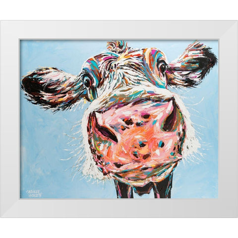 Funny Cow I White Modern Wood Framed Art Print by Vitaletti, Carolee