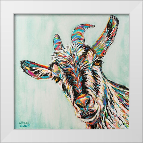 Funny Goat I White Modern Wood Framed Art Print by Vitaletti, Carolee