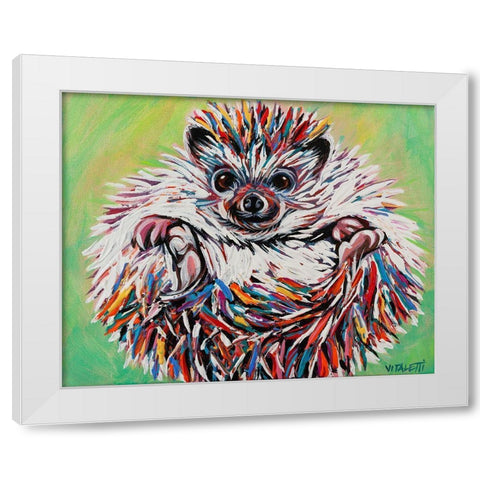 Colorful Hedgehog II White Modern Wood Framed Art Print by Vitaletti, Carolee