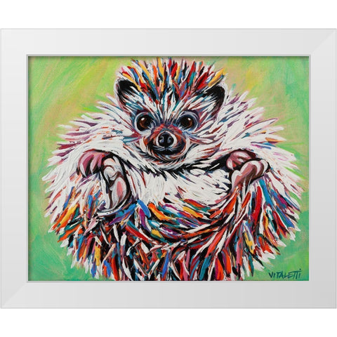 Colorful Hedgehog II White Modern Wood Framed Art Print by Vitaletti, Carolee