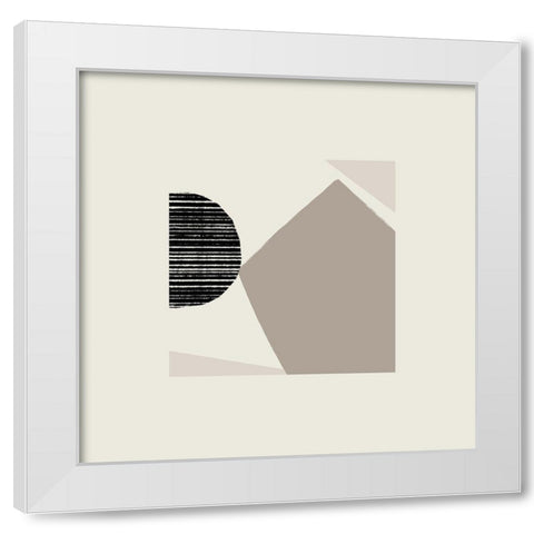 Fragmented Shapes III White Modern Wood Framed Art Print by Barnes, Victoria