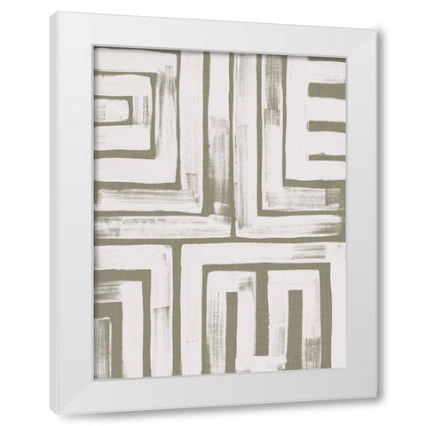 Maze Interlock I White Modern Wood Framed Art Print by Vess, June Erica