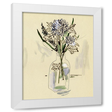 Hydrangea in the Bottle II White Modern Wood Framed Art Print by Wang, Melissa