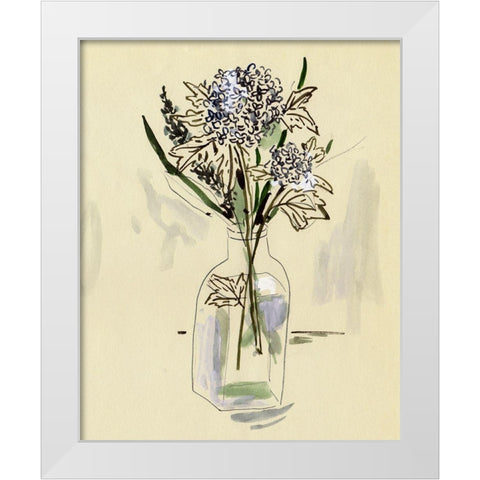 Hydrangea in the Bottle II White Modern Wood Framed Art Print by Wang, Melissa