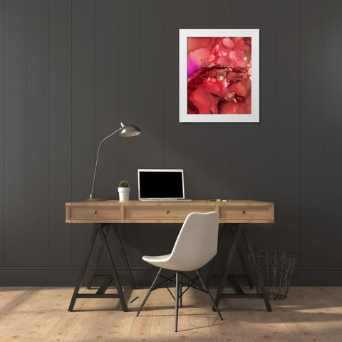 Happy Energy I White Modern Wood Framed Art Print by Combs, Joyce