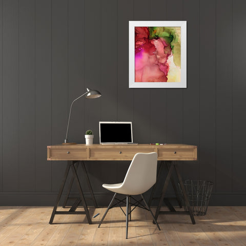 Happy Energy II White Modern Wood Framed Art Print by Combs, Joyce