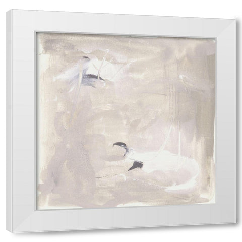 Neutral Beach Stones II White Modern Wood Framed Art Print by Wang, Melissa