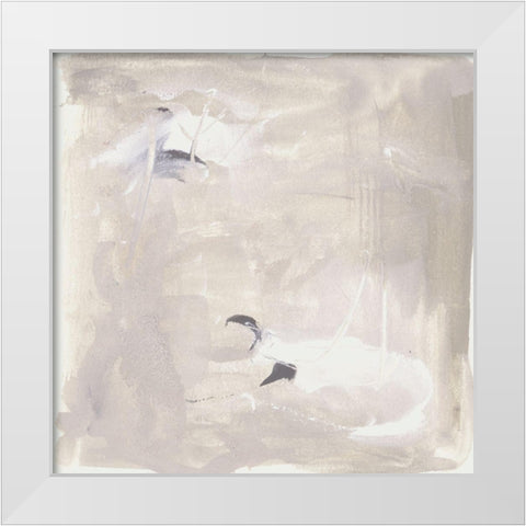 Neutral Beach Stones II White Modern Wood Framed Art Print by Wang, Melissa