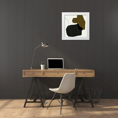 Shape Silhouettes I White Modern Wood Framed Art Print by Wang, Melissa