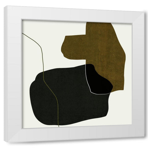 Shape Silhouettes I White Modern Wood Framed Art Print by Wang, Melissa