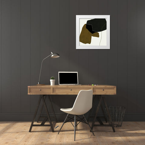 Shape Silhouettes II White Modern Wood Framed Art Print by Wang, Melissa