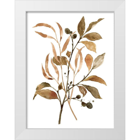 Preserved Autumn Leaves I White Modern Wood Framed Art Print by Barnes, Victoria