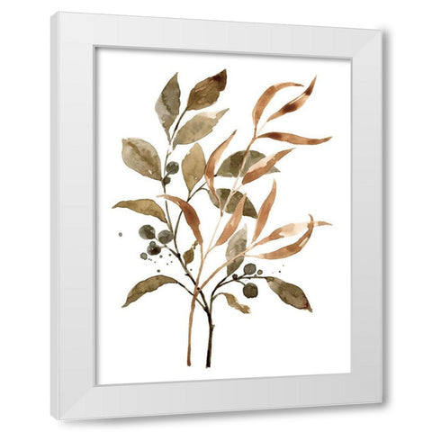 Preserved Autumn Leaves II White Modern Wood Framed Art Print by Barnes, Victoria