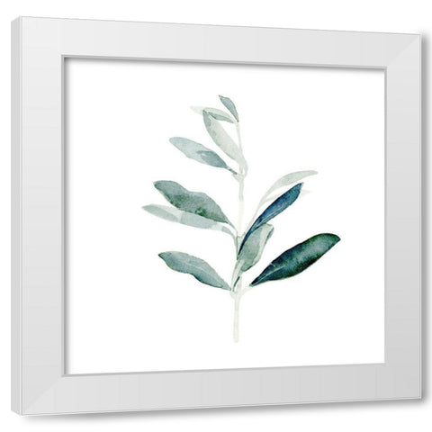 Summer Olive Branch I White Modern Wood Framed Art Print by Caroline, Emma