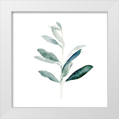 Summer Olive Branch I White Modern Wood Framed Art Print by Caroline, Emma