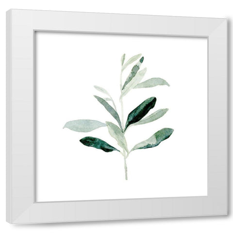 Summer Olive Branch II White Modern Wood Framed Art Print by Caroline, Emma