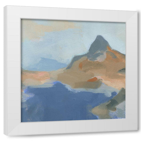 Blue Island II White Modern Wood Framed Art Print by Green, Jacob