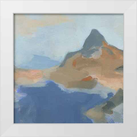 Blue Island II White Modern Wood Framed Art Print by Green, Jacob