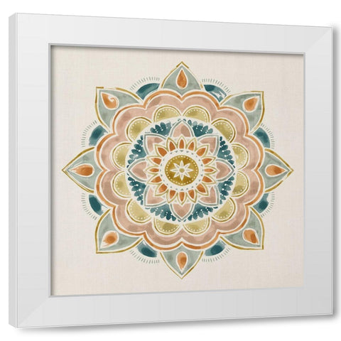 Summer Mandala I White Modern Wood Framed Art Print by Borges, Victoria