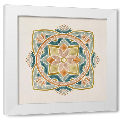 Summer Mandala II White Modern Wood Framed Art Print by Borges, Victoria