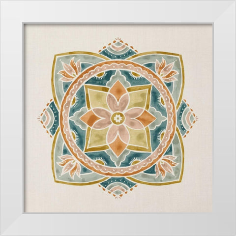 Summer Mandala II White Modern Wood Framed Art Print by Borges, Victoria