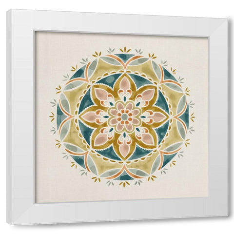 Summer Mandala III White Modern Wood Framed Art Print by Borges, Victoria