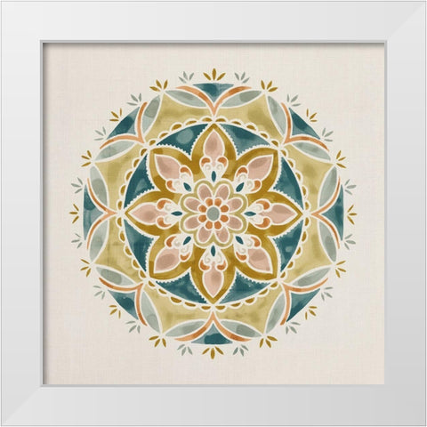 Summer Mandala III White Modern Wood Framed Art Print by Borges, Victoria
