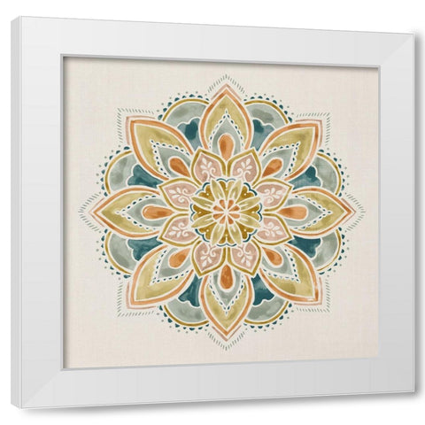Summer Mandala IV White Modern Wood Framed Art Print by Borges, Victoria