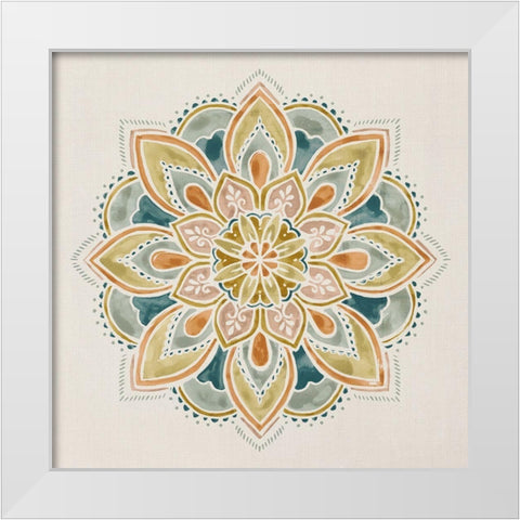 Summer Mandala IV White Modern Wood Framed Art Print by Borges, Victoria
