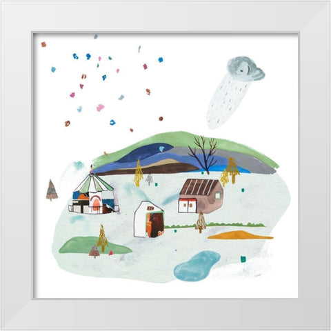 The Valley Playground I White Modern Wood Framed Art Print by Wang, Melissa