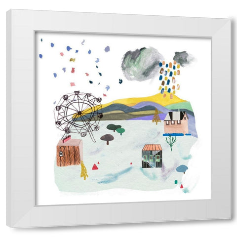 The Valley Playground IV White Modern Wood Framed Art Print by Wang, Melissa