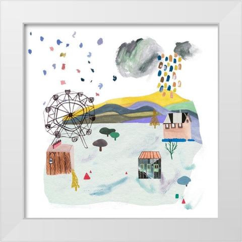 The Valley Playground IV White Modern Wood Framed Art Print by Wang, Melissa