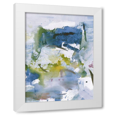 Blue Diamonds II White Modern Wood Framed Art Print by Combs, Joyce