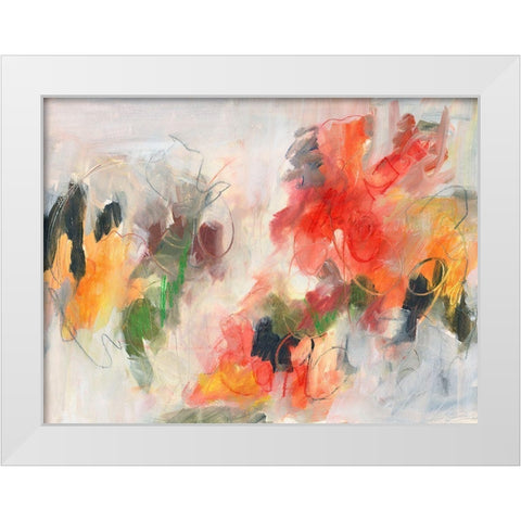 Abstract Floral Delight II White Modern Wood Framed Art Print by Combs, Joyce