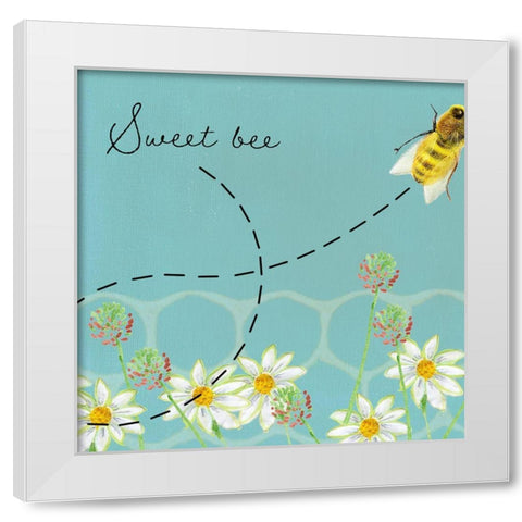 Honeybee Hive I White Modern Wood Framed Art Print by Longley, Alicia