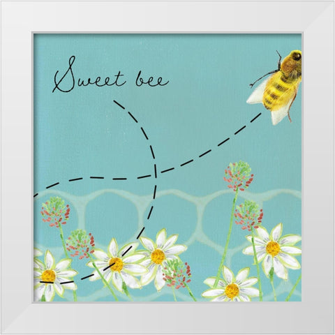 Honeybee Hive I White Modern Wood Framed Art Print by Longley, Alicia