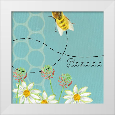 Honeybee Hive II White Modern Wood Framed Art Print by Longley, Alicia