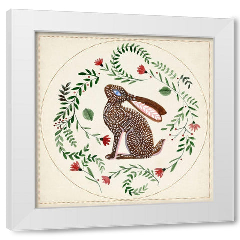 Bunny Folklore III White Modern Wood Framed Art Print by Parker, Jennifer Paxton