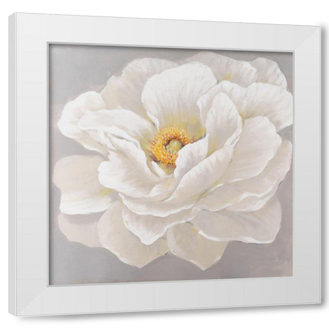 White Peony I White Modern Wood Framed Art Print by OToole, Tim