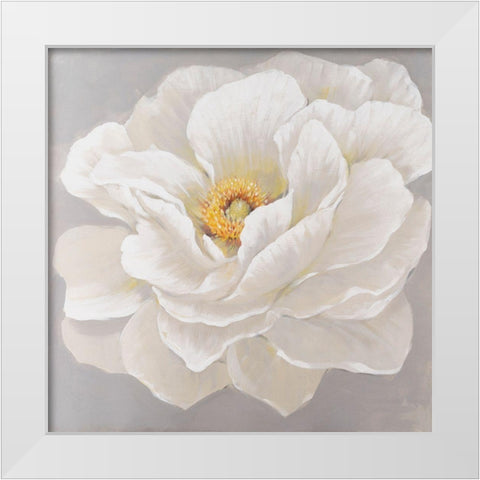 White Peony I White Modern Wood Framed Art Print by OToole, Tim