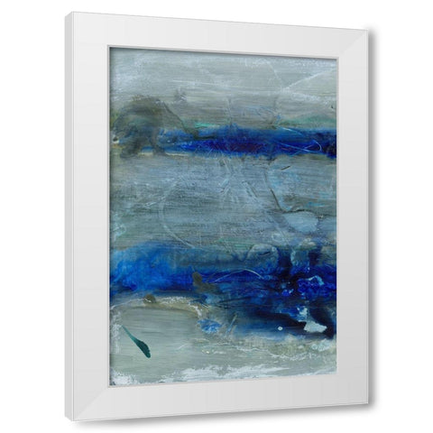 Blue Morning Tide I White Modern Wood Framed Art Print by Combs, Joyce