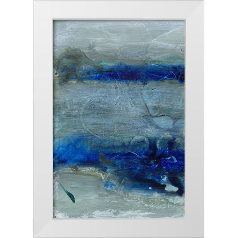 Blue Morning Tide I White Modern Wood Framed Art Print by Combs, Joyce