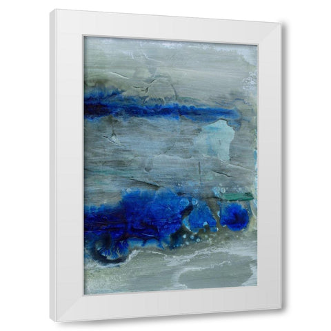 Blue Morning Tide II White Modern Wood Framed Art Print by Combs, Joyce