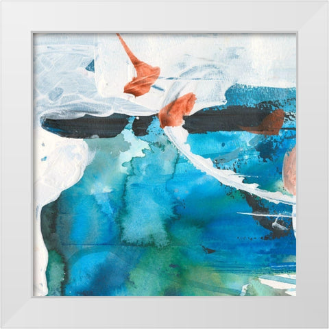 Motion I White Modern Wood Framed Art Print by Combs, Joyce