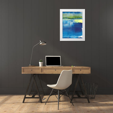 Deep Blue Thoughts I White Modern Wood Framed Art Print by Combs, Joyce